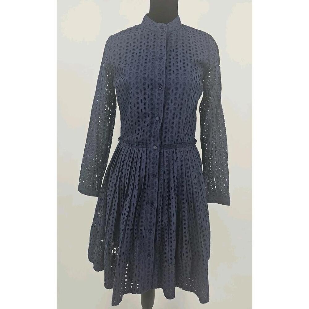 Michael‎ Kors Eyelet Cotton Shirtdress size 2 Blue Dress NWT